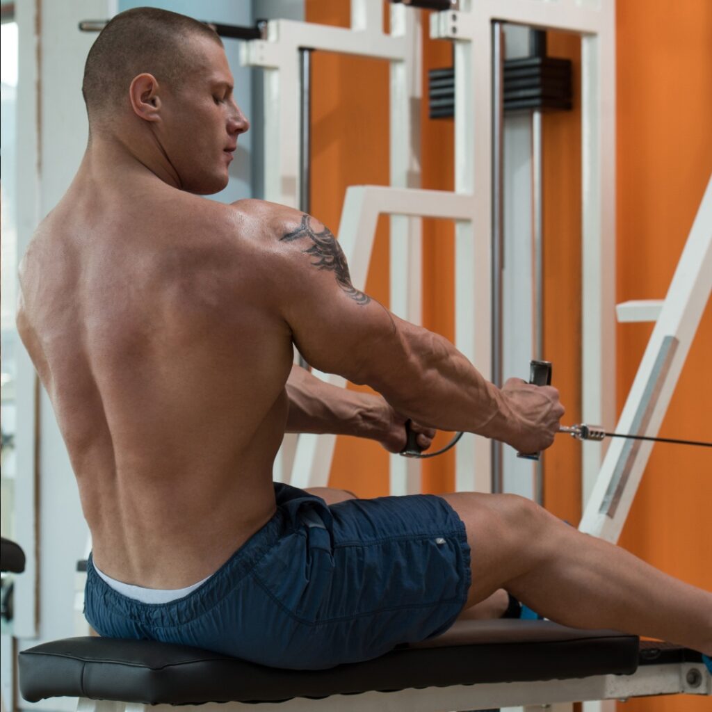 an image of a person engaging in a back workout.