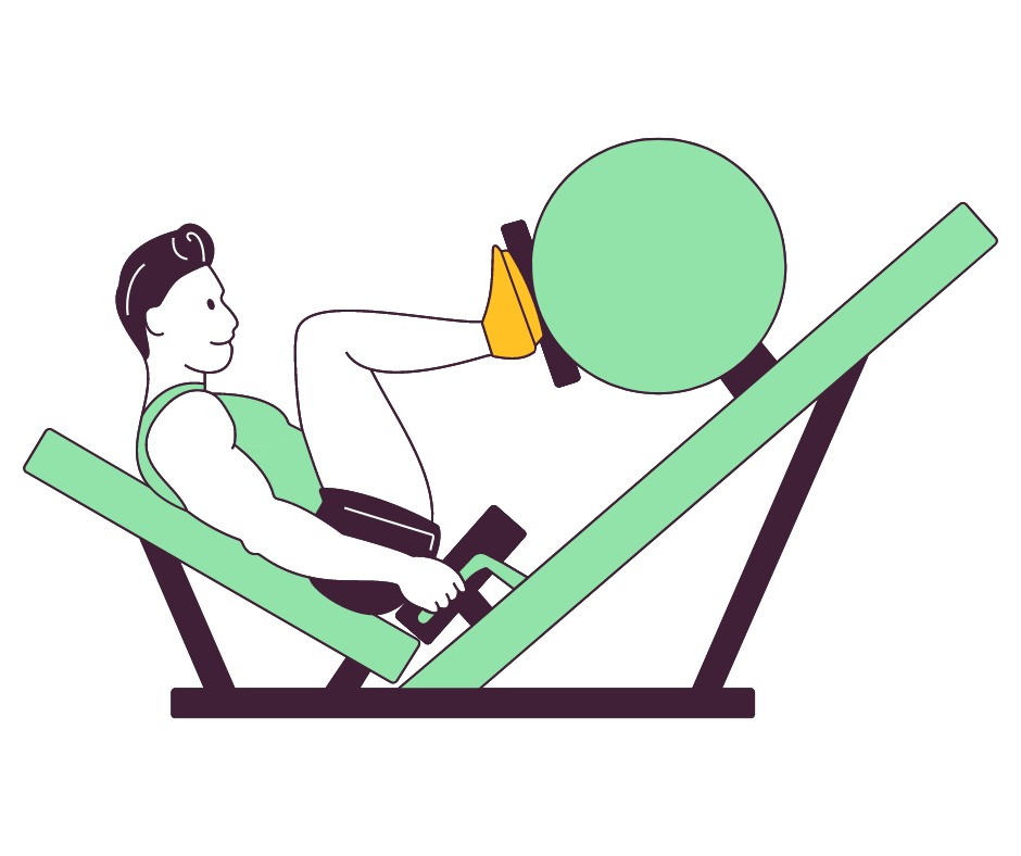 Using the leg press machine is a fantastic way to build stronger legs in a controlled setting. Sit down and position your feet shoulder-width apart on the footplate.