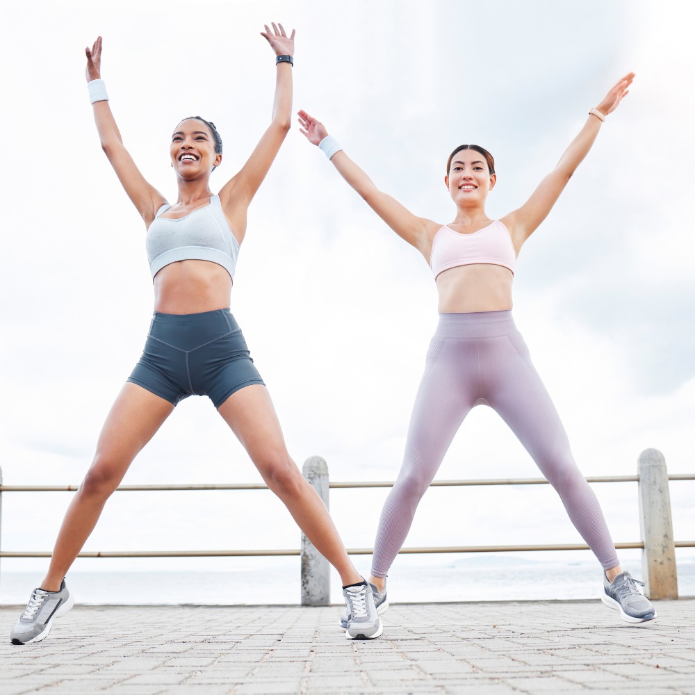 A person doing a Jumping Jack exercise