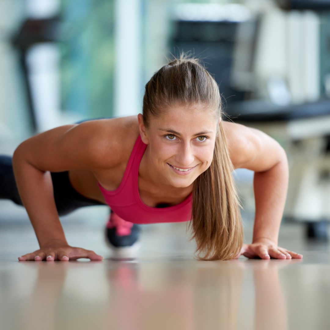 A person doing push up exercise