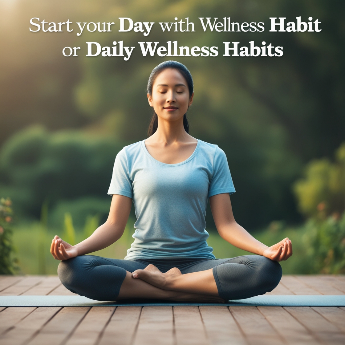 "Person practicing mindfulness through meditation outdoors, starting their wellness journey."