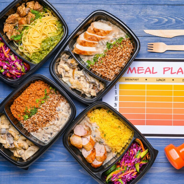 7-day meal prep for busy professionals featuring healthy meals organized by day in containers