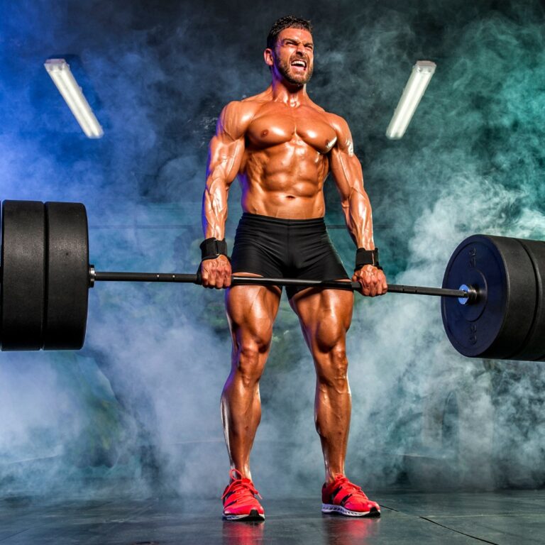 Person performing a deadlift with proper technique and form