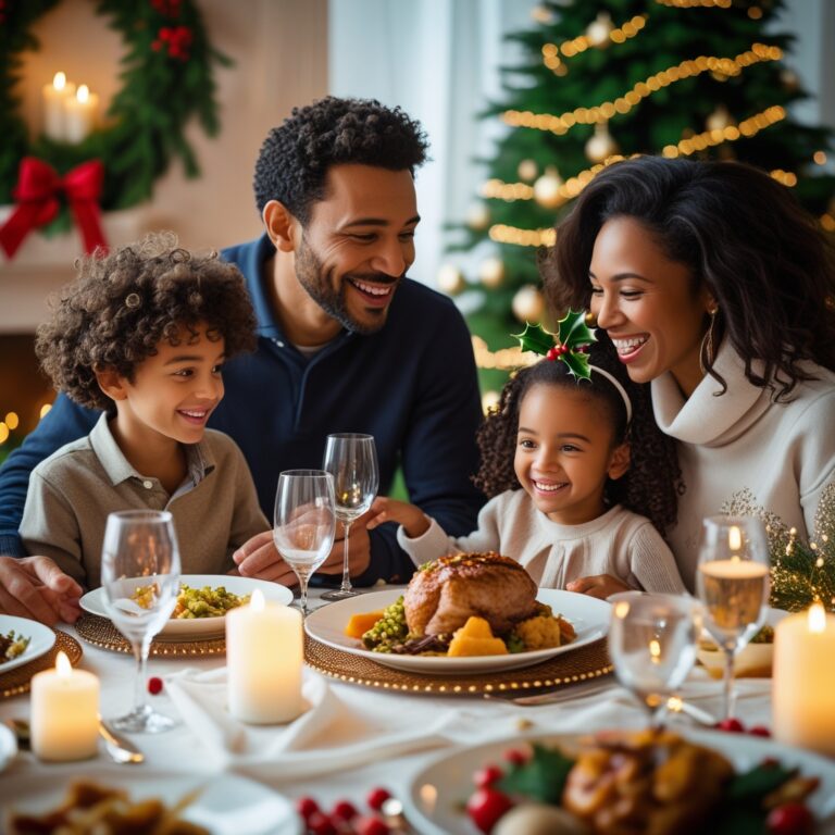 A family embracing gratitude during the holidays