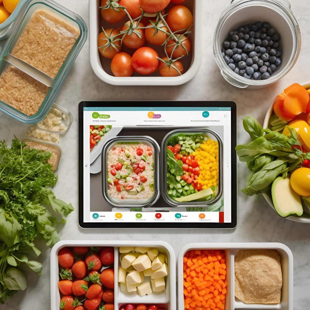 Organized pantry with clear storage containers and labeled ingredients