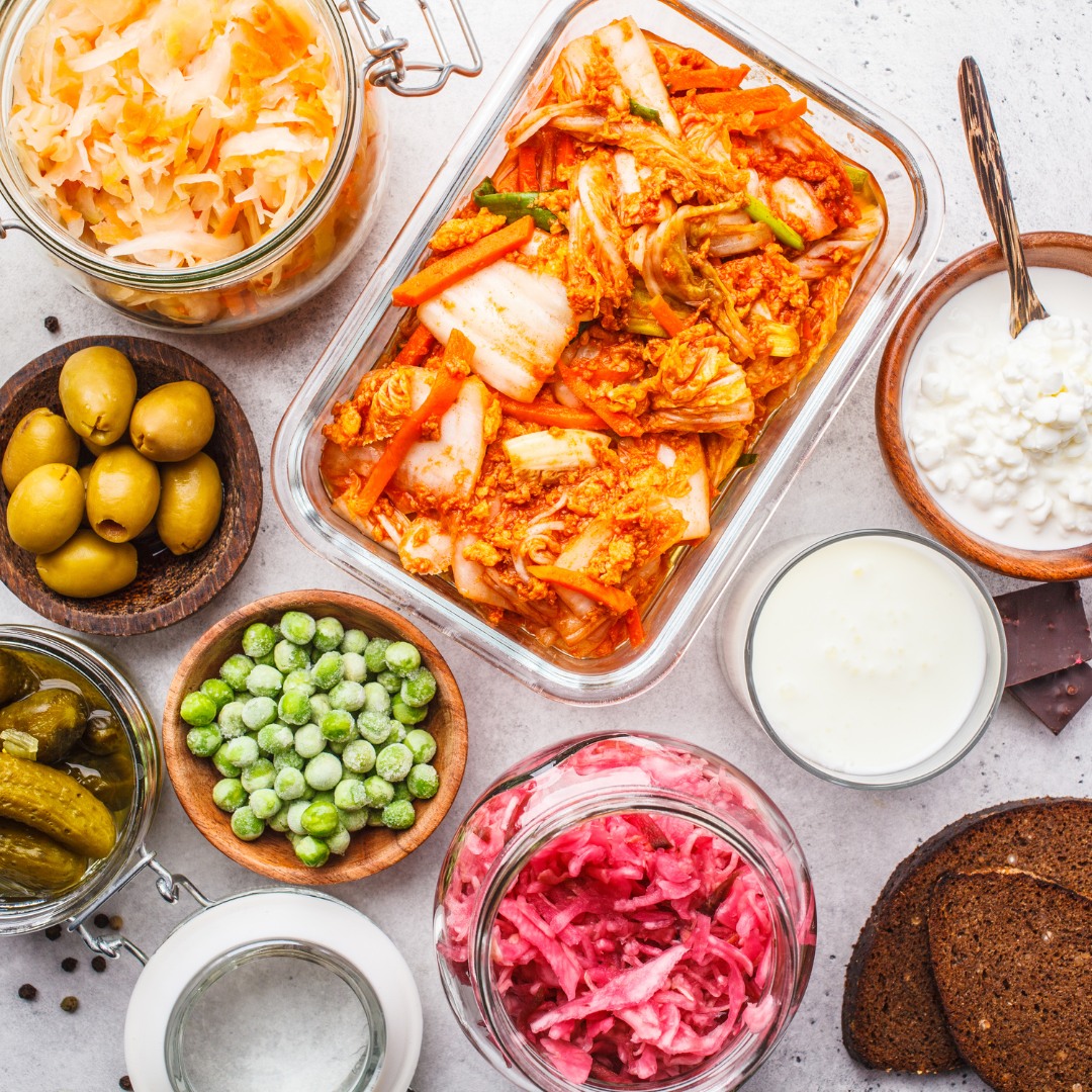 Fermented foods like kimchi and kefir are rich in probiotics, essential for gut health and overall well-being.