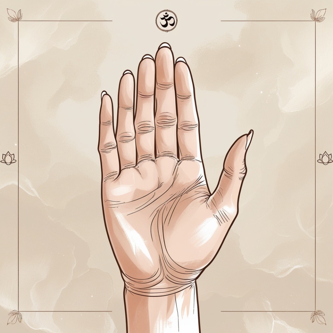  A visual guide to Yoni Mudra hand positioning.