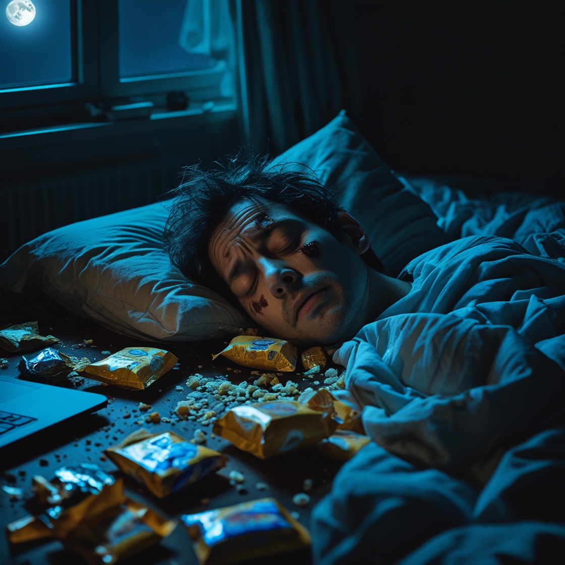 A_dimly_lit_cozy_bedroom_scene_at_2_am_whe_1 Negative impact of late-night eating on sleep and digestion