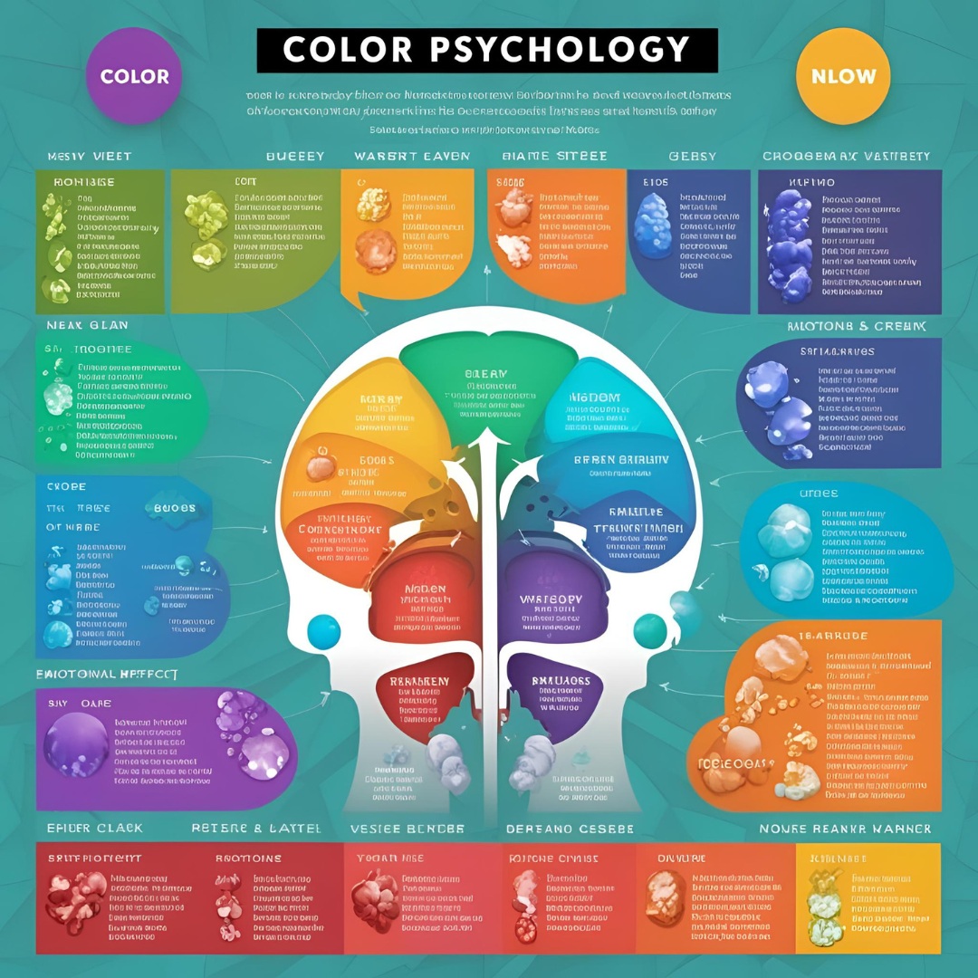 Color psychology infographic. Color psychology infographic showcasing emotional effects of various colors.