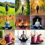 Seasonal wellness activities collage showcasing year-round self-care