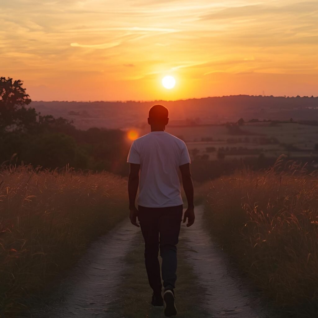 Morning walk representing healing and resilience after rehab.